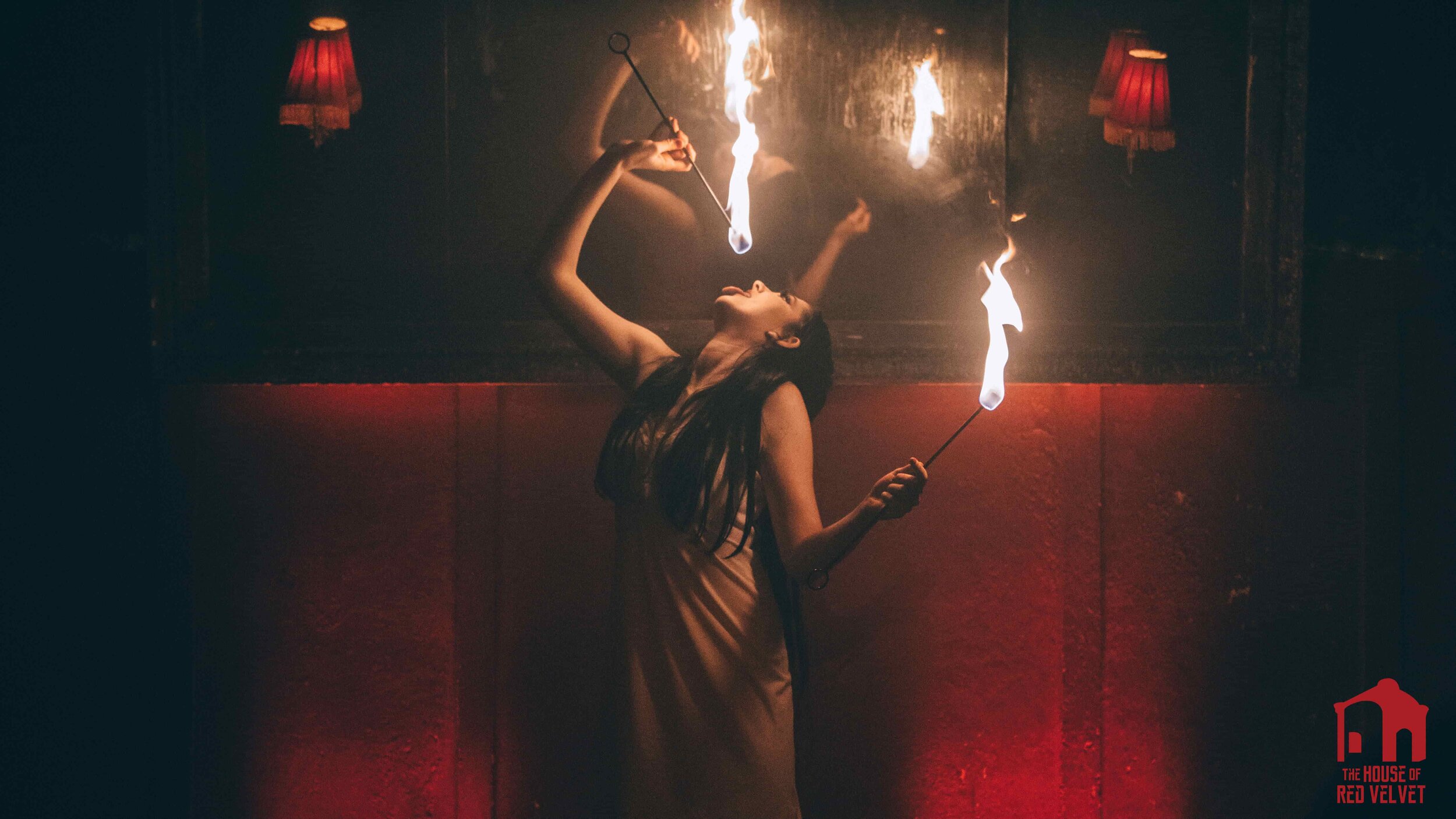 The House of Red Velvet. Fire Performing Arts and Surrealistic theater. Sister cities LA Berlin.