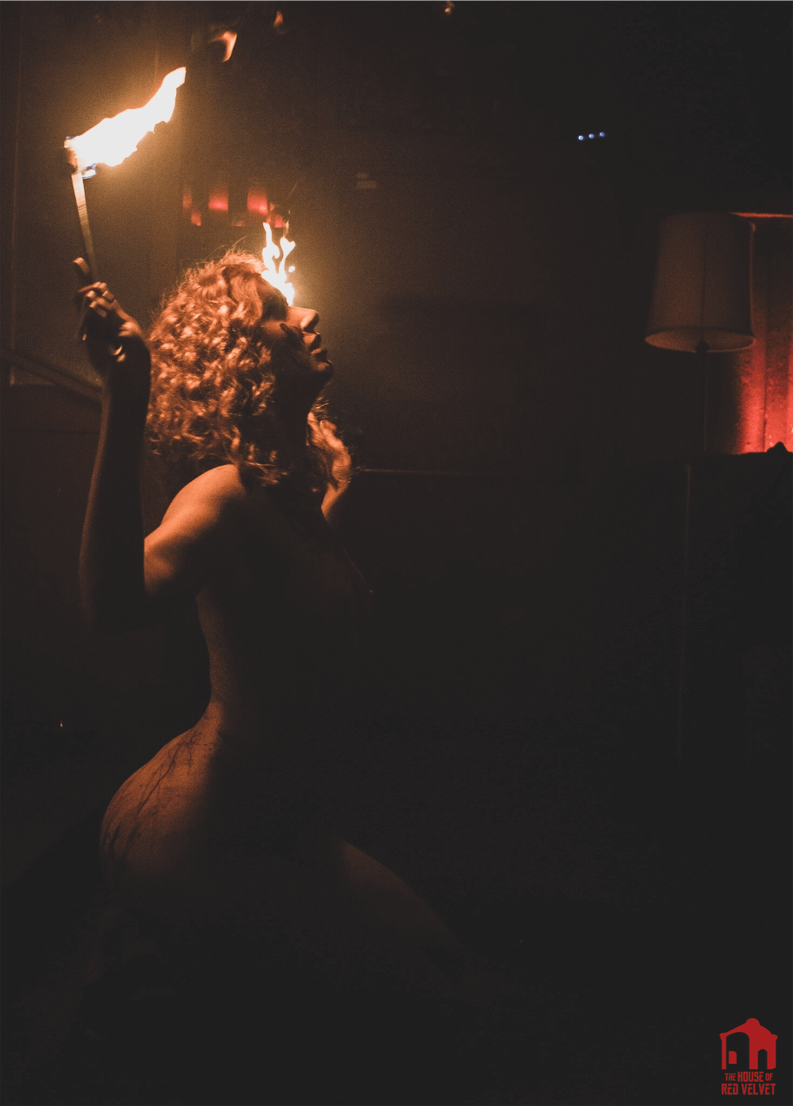 The House of Red Velvet fire dancer. Hollywood Theater. 